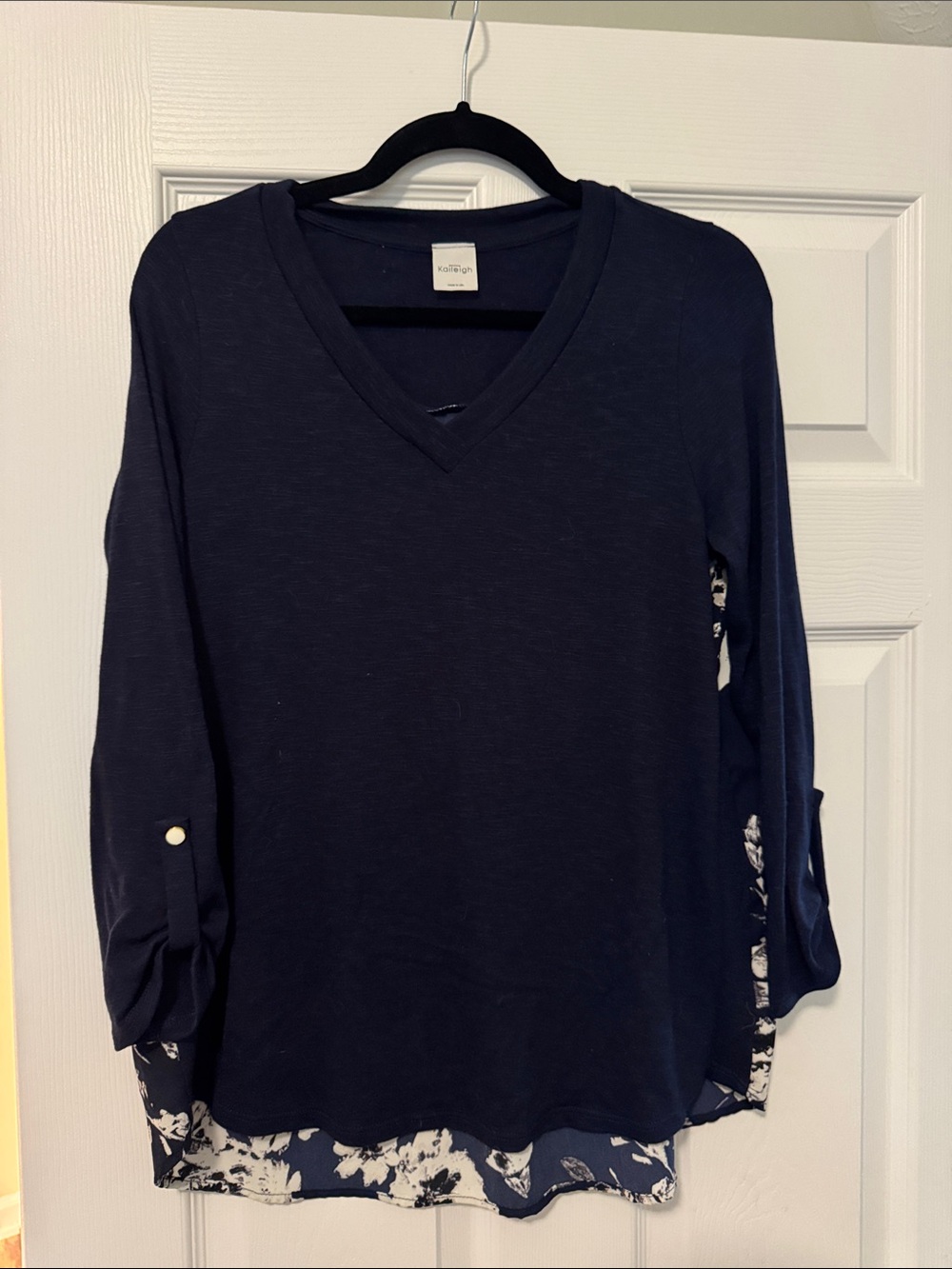 Kaleigh Navy Women’s Floral Back Top